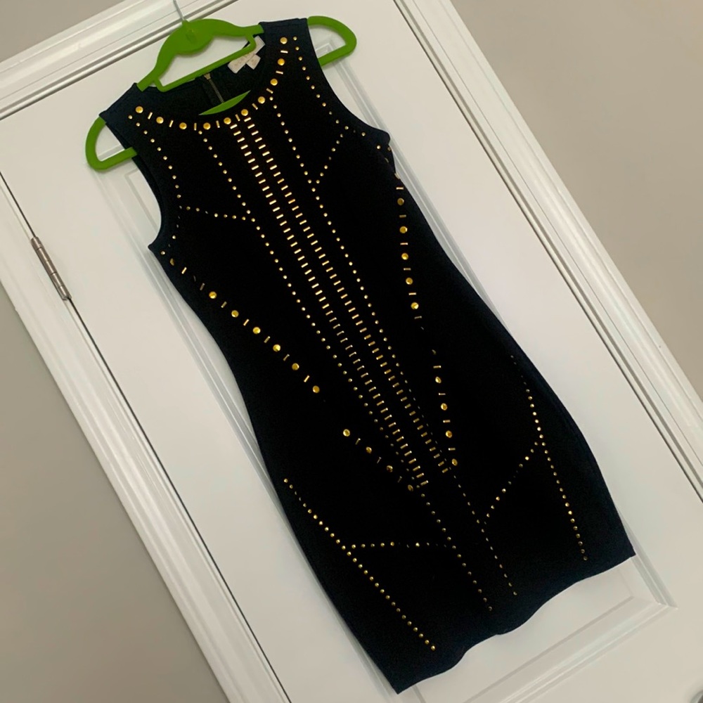 Black and Gold Body Con Dress